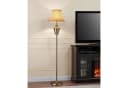 lux.pro Stehlampe Madrid Retro-Look Messing Beige-Braun E27 Bild 1