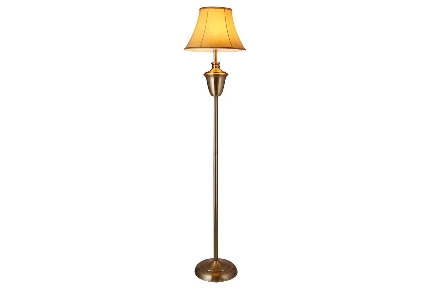 lux.pro Stehlampe Madrid Retro-Look Messing Beige-Braun E27 - Bild 3