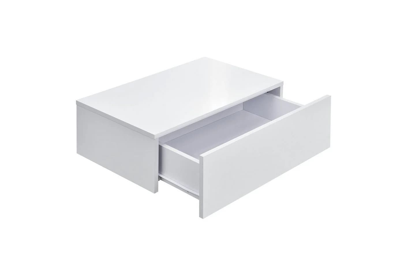 en.casa Nachtschrank Oslo Wandboard mit Schublade Weiß Hochglanz - Bild 4