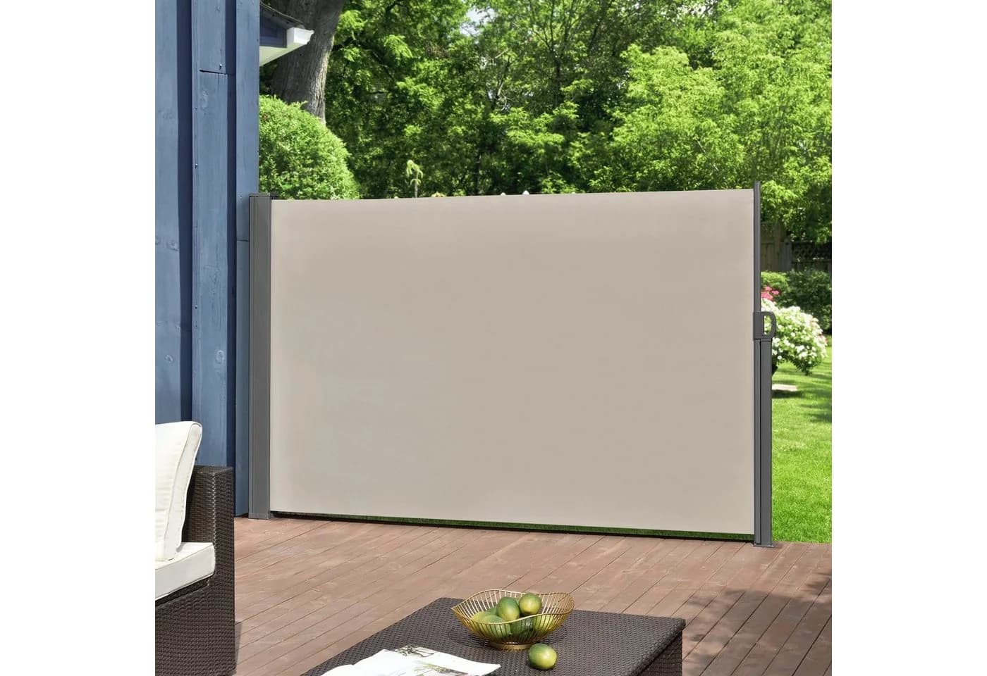 pro.tec Seitenarmmarkise Montijo Sichtschutz 160x300 cm Beige Anthrazit
