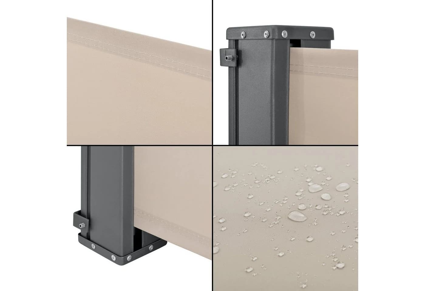pro.tec Seitenarmmarkise Montijo Sichtschutz 160x300 cm Beige Anthrazit - Bild 4
