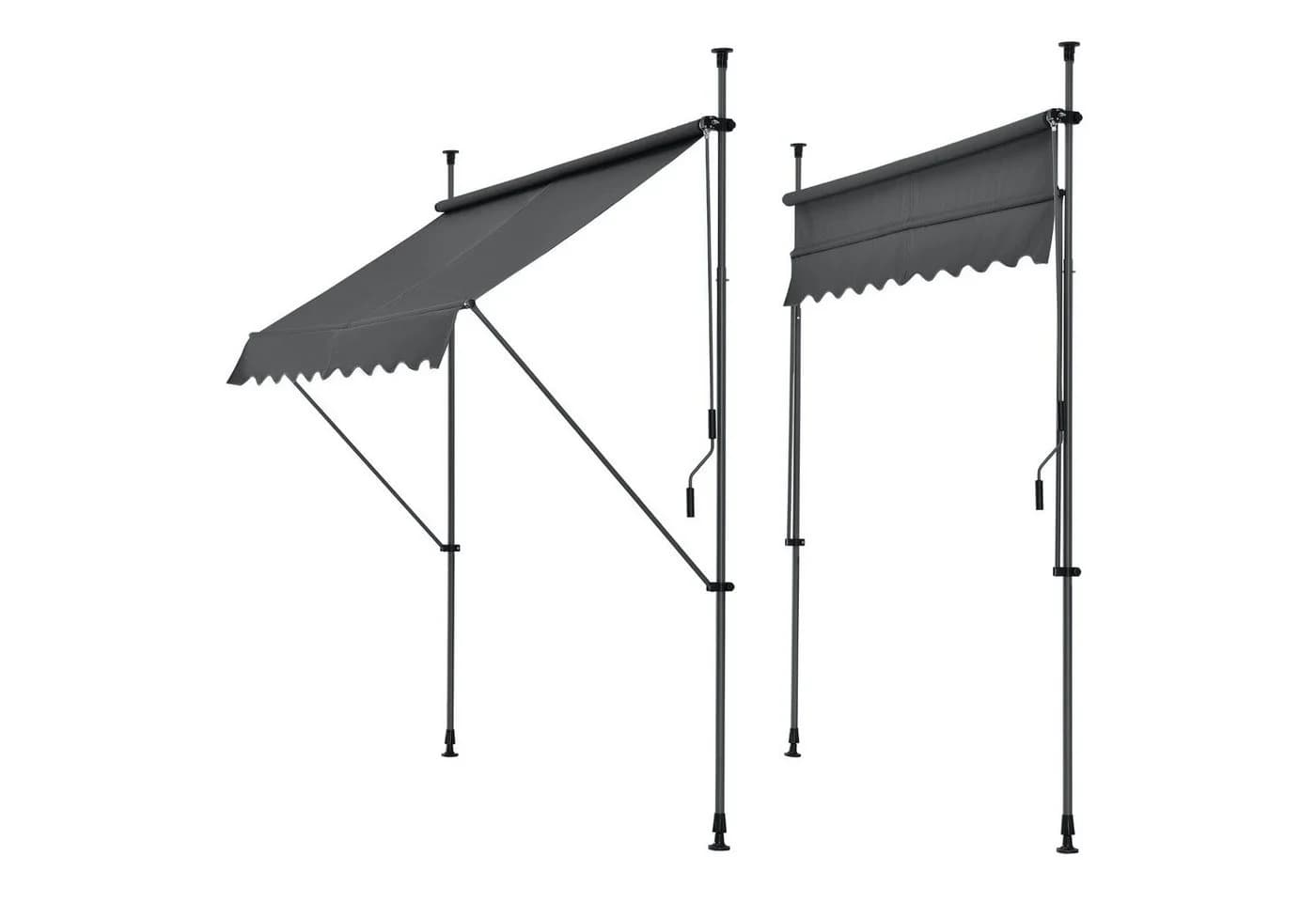 pro.tec Klemmmarkise »Stem« ohne Bohren Stahlgestell 200x120 cm Grau