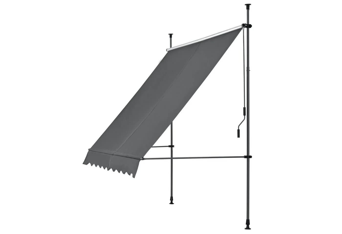 pro.tec Klemmmarkise »Stem« ohne Bohren Stahlgestell 200x120 cm Grau - Bild 3