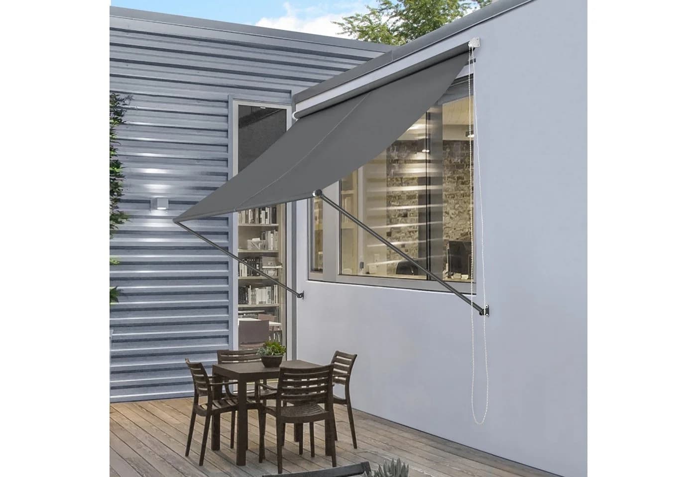 pro.tec Standmarkise Malaga Grau 200x120cm