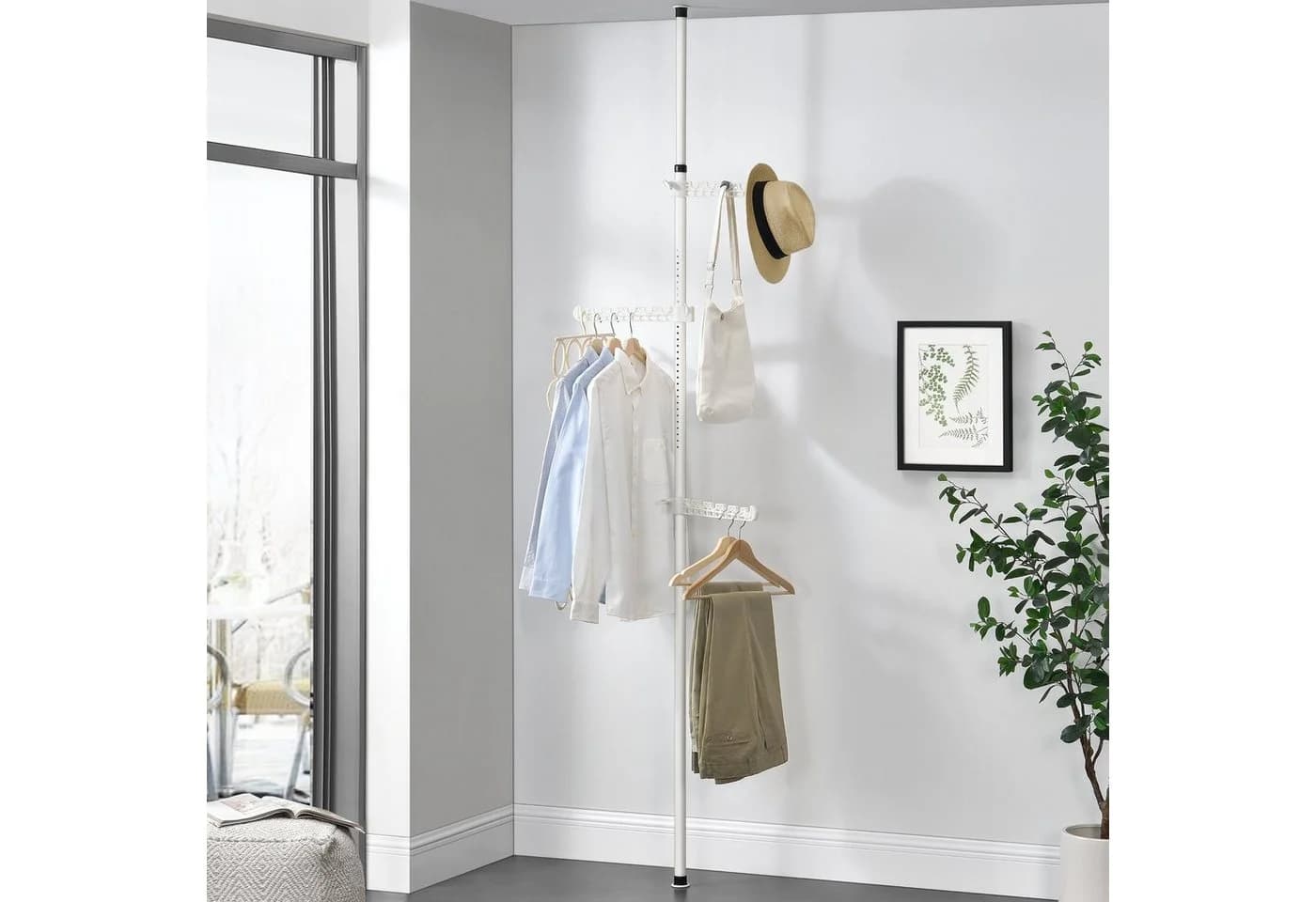 en.casa Garderobenhalter »Havneby« Teleskopgarderobe mit Kleiderstange