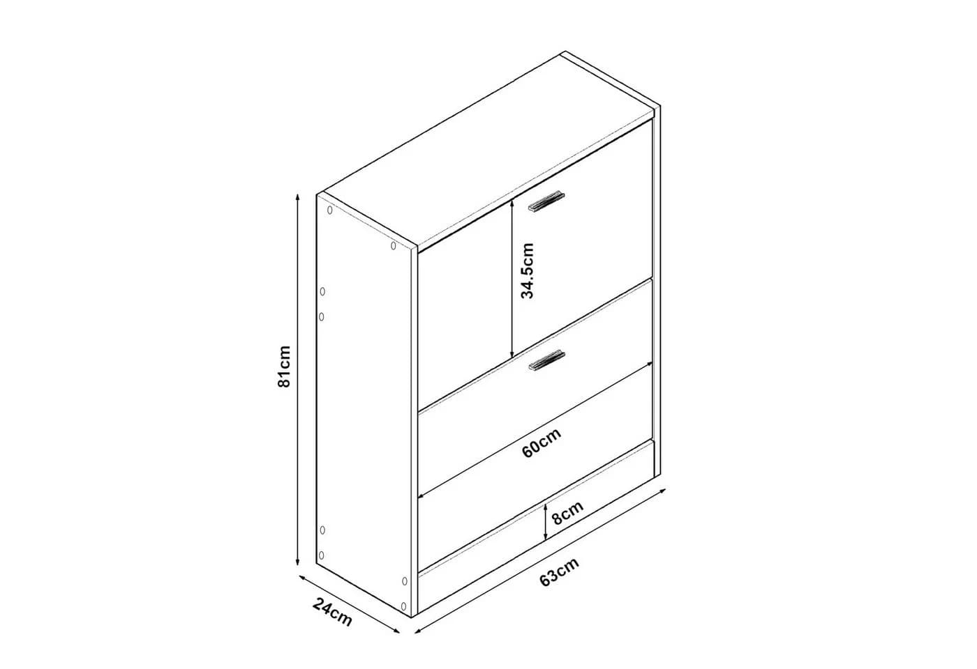 en.casa Schuhschrank Sykkylven Weiß Schuhkipper - Bild 5