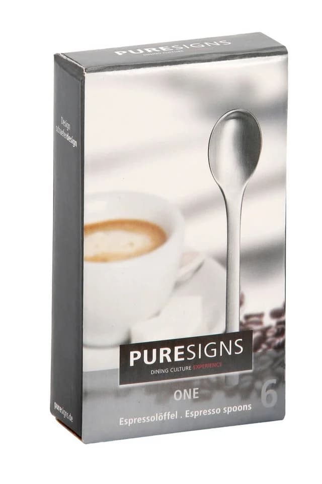 PURESIGNS Espressolöffel ONE Extra 6er Set Silber Matt - Bild 5