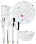 PURESIGNS Kindergeschirr-Set CORA 7-tlg. Edelstahl & Porzellan Bunt Bild 2