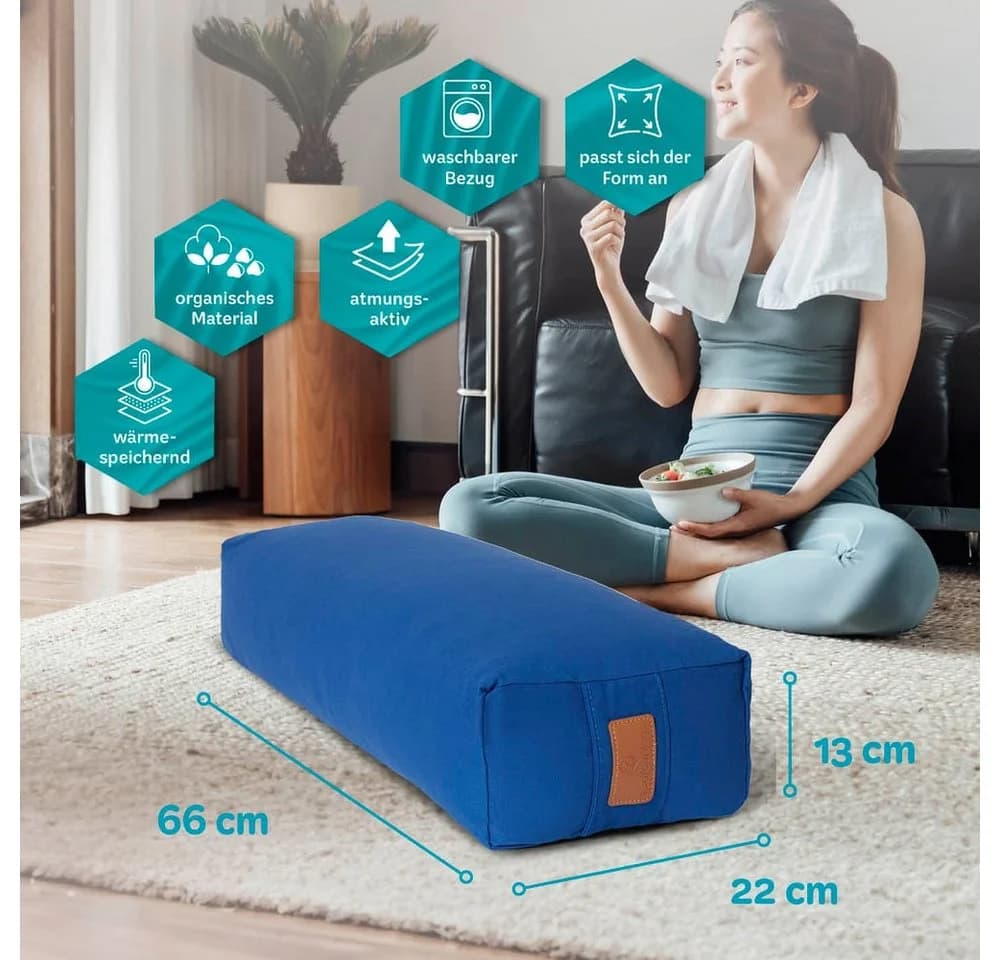 #DoYourYoga Yogakissen Paravati Navyblau Bio-Dinkelspelz - Bild 3