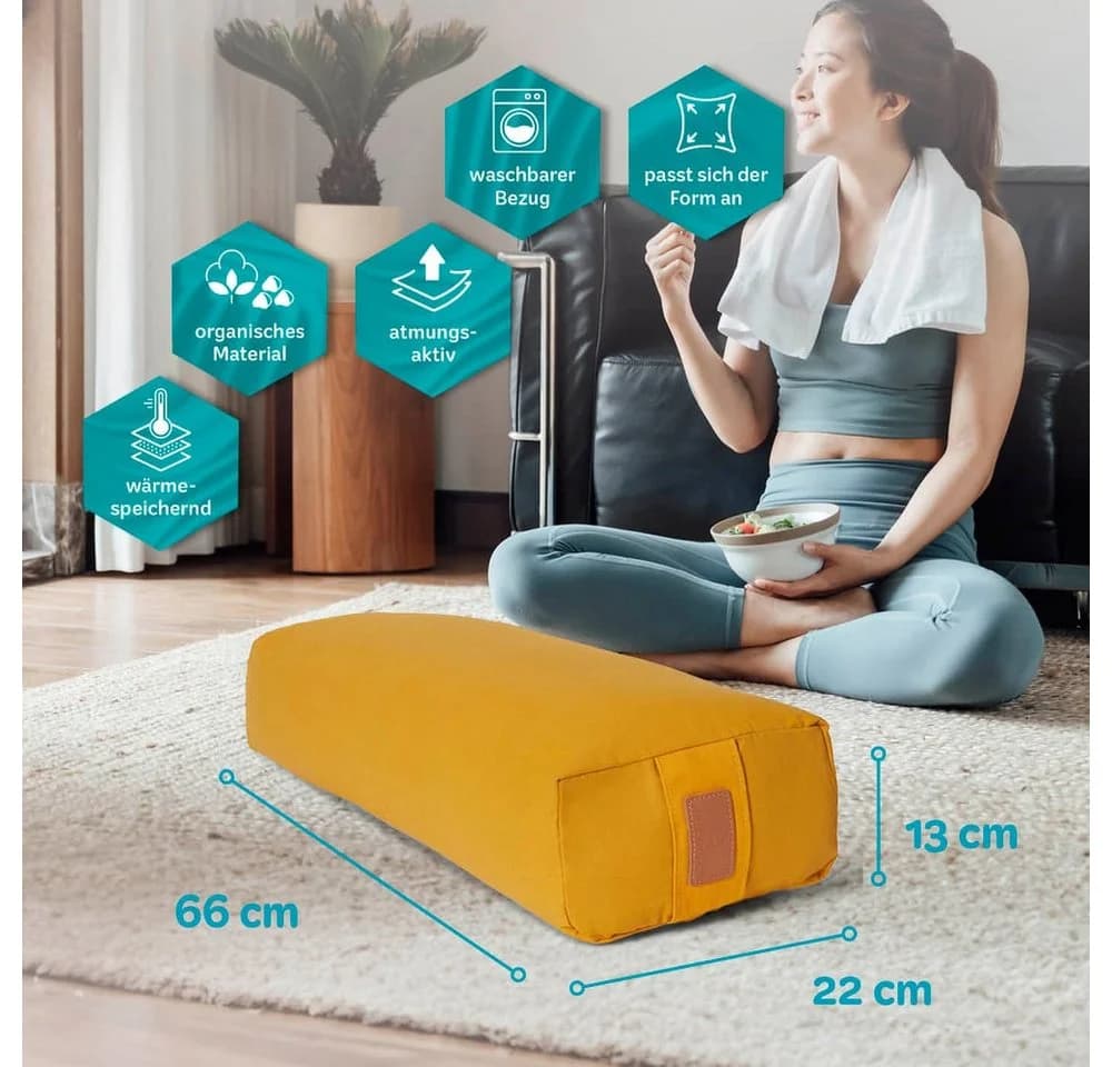 #DoYourYoga Yogakissen Paravati Gelb Bio-Buchweizen - Bild 3