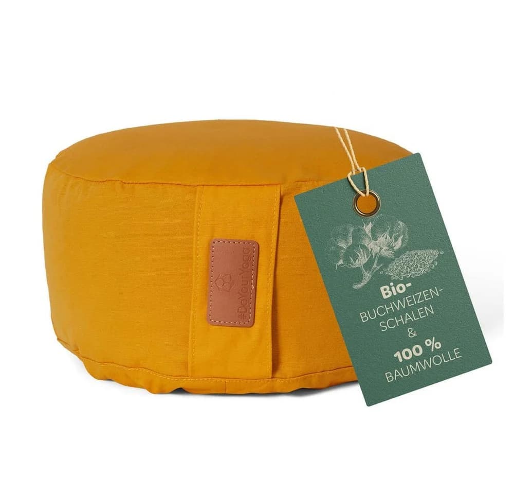 #DoYourYoga Yoga Bolster Kissen Vishnu Currygelb Bio-Buchweizen - Bild 2