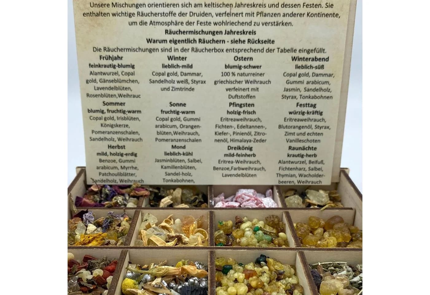Heilkräuter Manufaktur Räucherbox Geschenkbox mit 12 Sorten Räuchermischungen