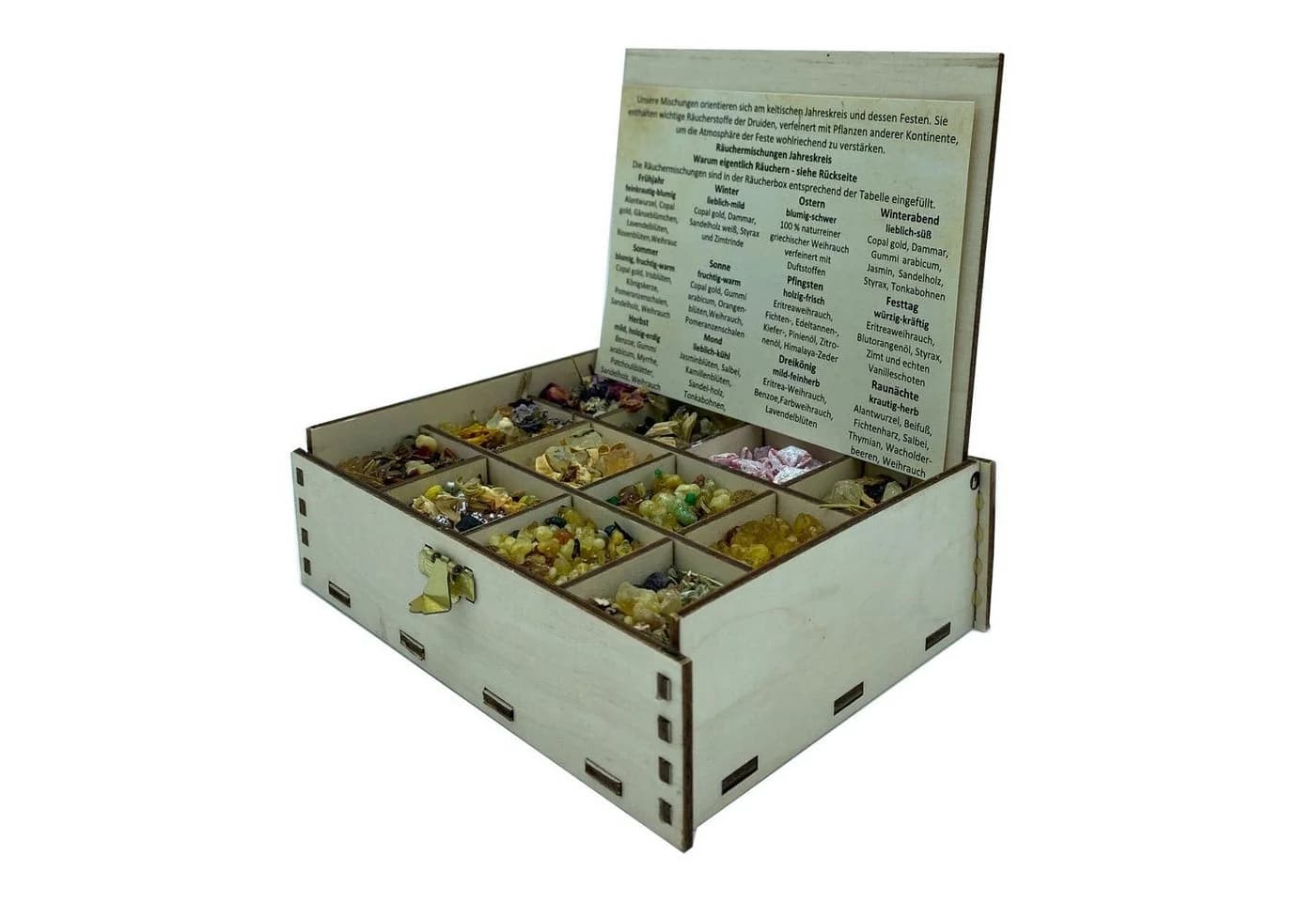 Heilkräuter Manufaktur Räucherbox Geschenkbox mit 12 Sorten Räuchermischungen - Bild 2