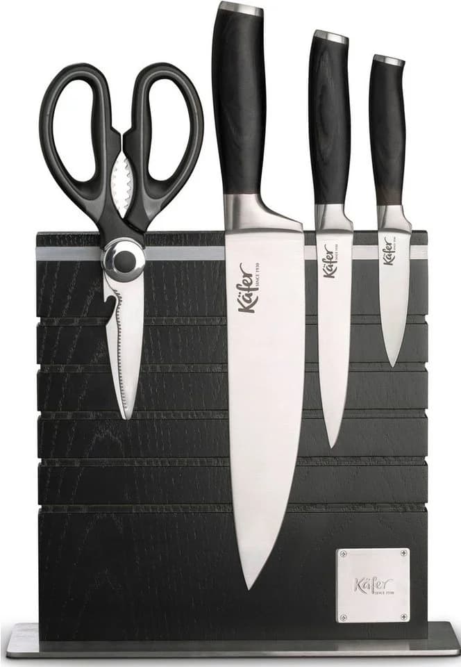 Käfer Magnet-Messerblock 5-tlg. Schwarz mit 3 Messern & Schere - Bild 2