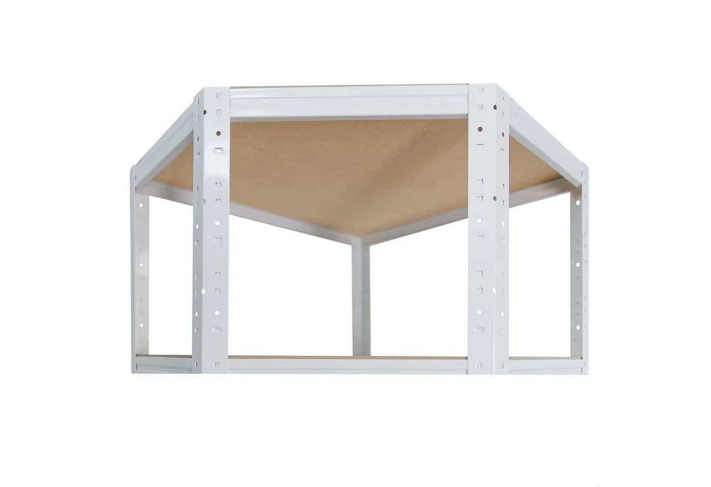 shelfplaza HOME Eckregal Weiß Metall Schwerlast 6 Böden