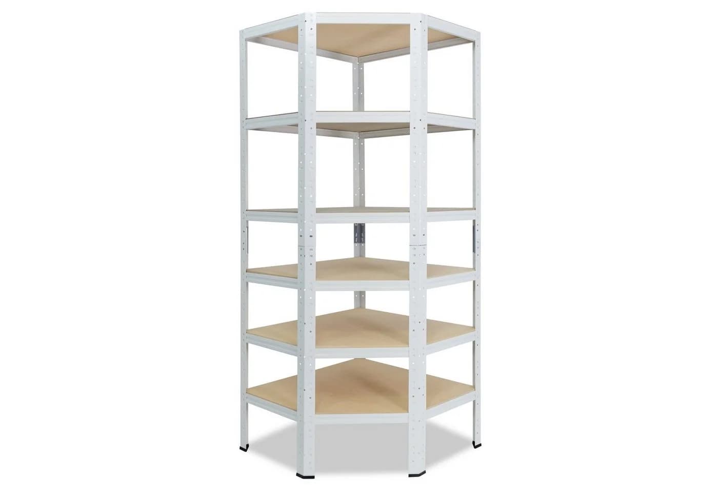 shelfplaza HOME Eckregal Weiß Metall Schwerlast 6 Böden - Bild 2