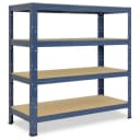 shelfplaza Schwerlastregal HOME 90x40x30cm blau 4 Böden Steckregal Bild 2