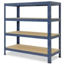 shelfplaza Schwerlastregal HOME 90x40x30cm blau 4 Böden Steckregal Bild 5