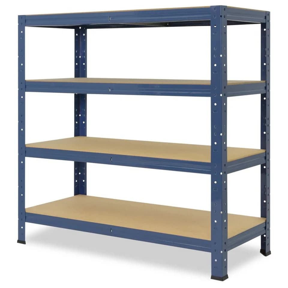 shelfplaza Schwerlastregal HOME 90x40x30cm blau 4 Böden Steckregal - Bild 5
