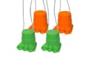 Vedes Dino-Füße Laufdosen 2er Set Kinder Stelzen Orange/Grün Bild 2