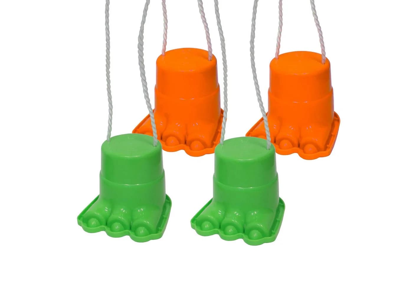 Vedes Dino-Füße Laufdosen 2er Set Kinder Stelzen Orange/Grün - Bild 2