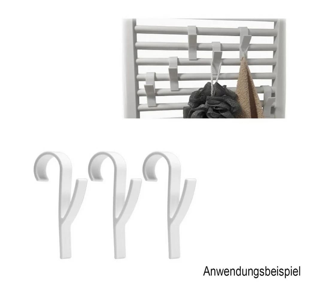 Beast Heizkörperhaken 6er Set Schwarz/Weiß Ohne Bohren