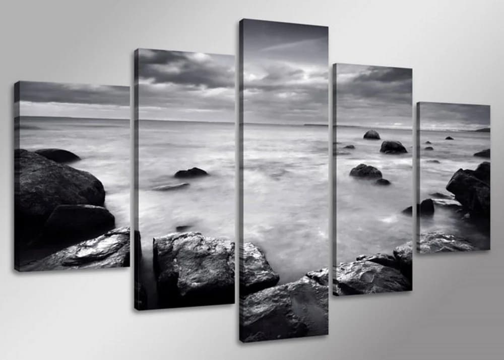 Visario 5er Set Leinwandbild gerahmt 160x80 cm