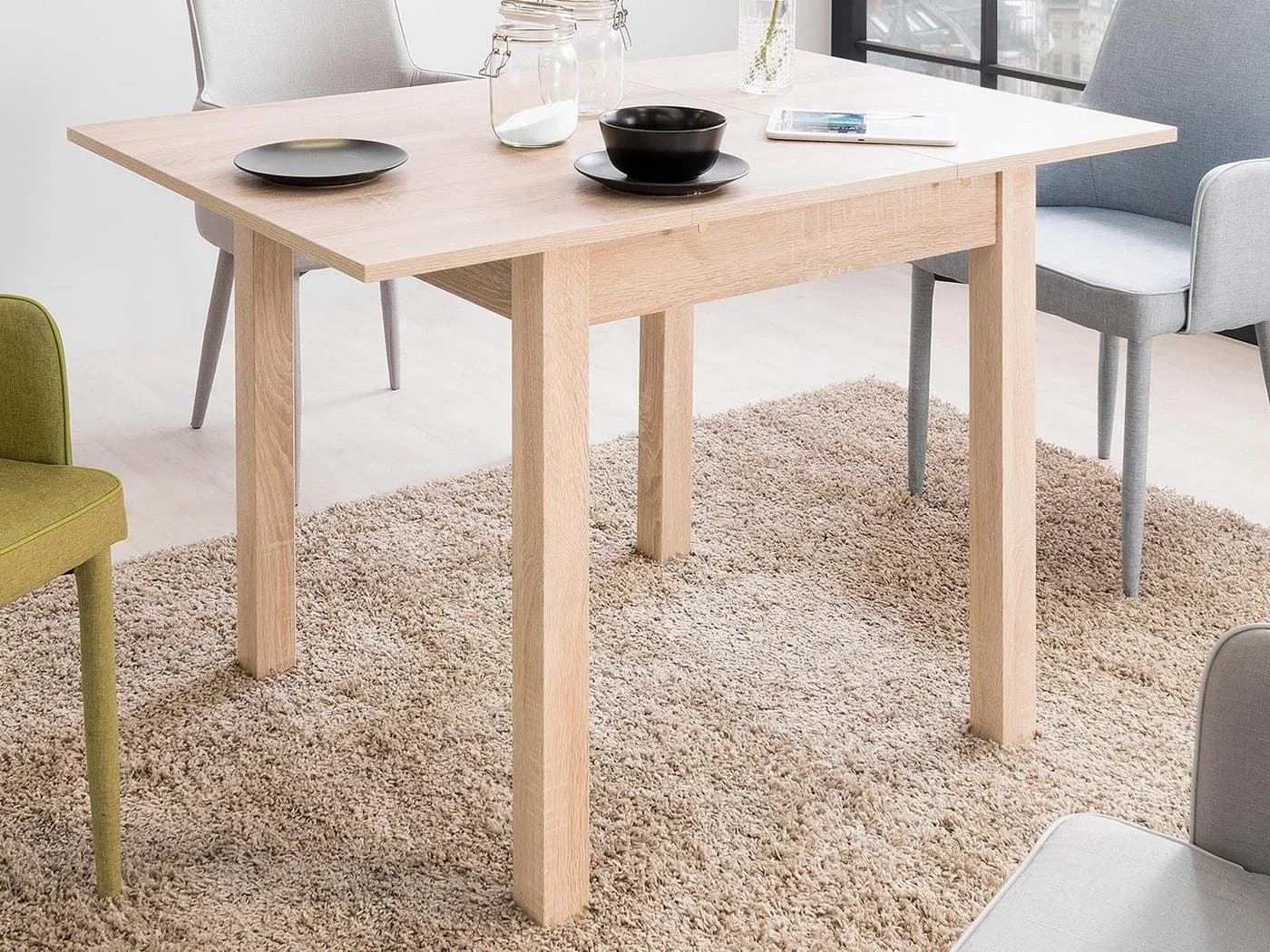 Finori Esstisch 120 x 76,5 x 80 cm Sonoma-Eiche Ausziehbar
