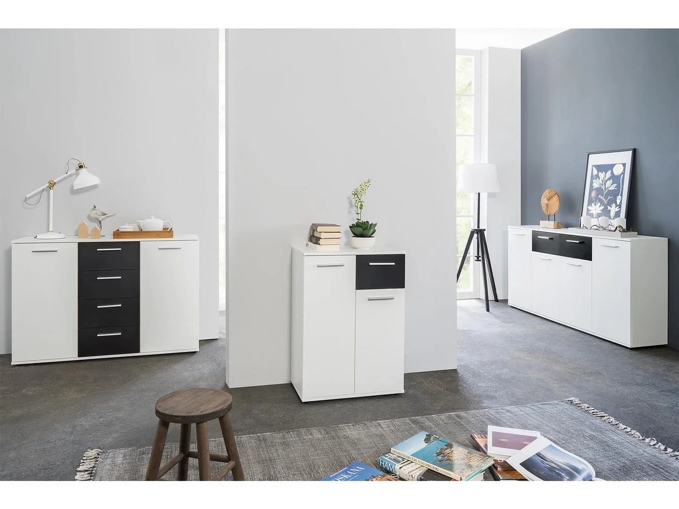 Finori Sideboard Weiß mit 4 Einlegeböden - Bild 5