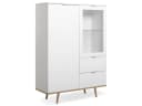 Finori Highboard Weiß mit Massivholzfüßen und Metallgriffen Bild 2