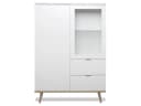 Finori Highboard Weiß mit Massivholzfüßen und Metallgriffen Bild 4