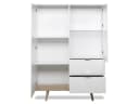 Finori Highboard Weiß mit Massivholzfüßen und Metallgriffen Bild 5