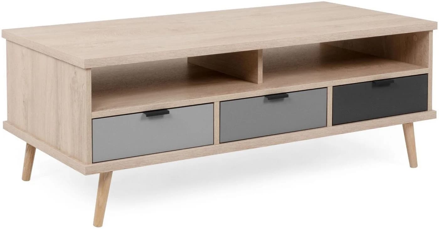 Finori Epik 54 Couchtisch Modern Braun Grau 3 Schubladen - Bild 2