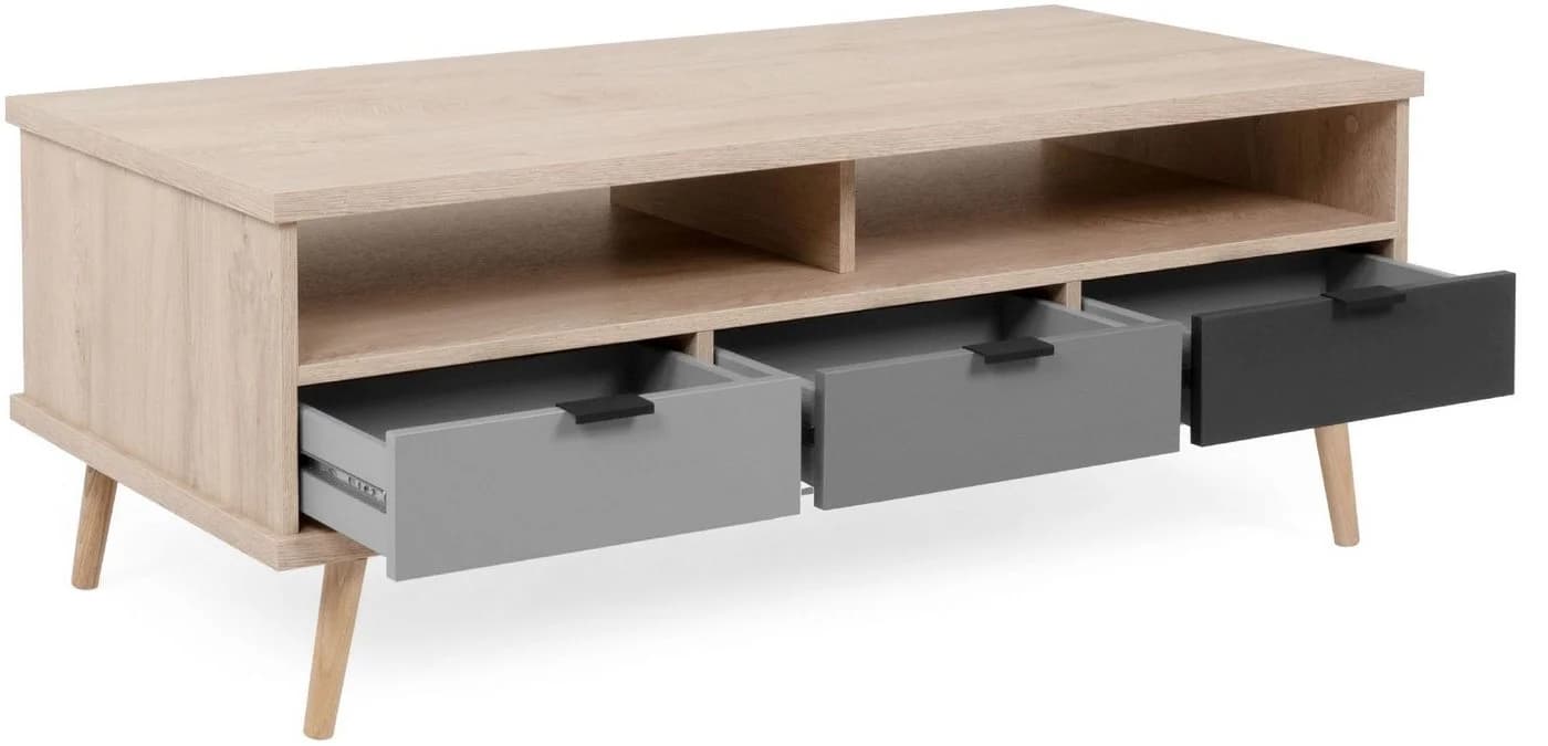 Finori Epik 54 Couchtisch Modern Braun Grau 3 Schubladen - Bild 3