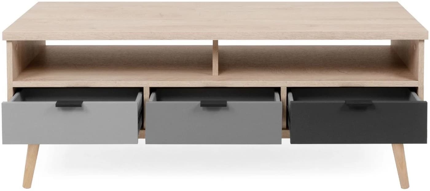 Finori Epik 54 Couchtisch Modern Braun Grau 3 Schubladen - Bild 4