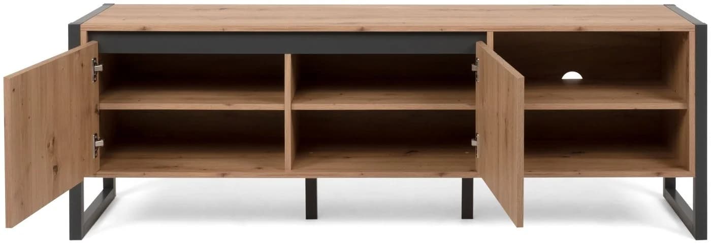 Finori TV-Schrank Artisan Eiche 160 cm Breite mit 2 Türen und 2 Einlegeböden