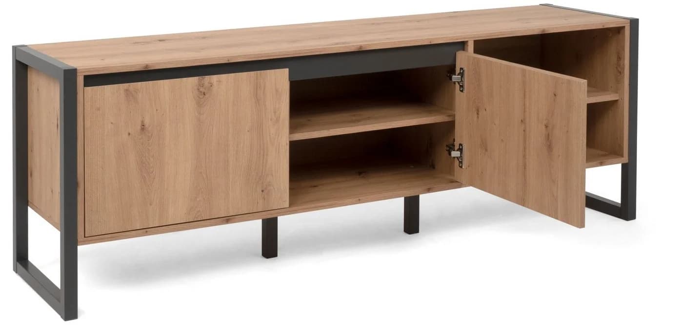 Finori TV-Schrank Artisan Eiche 160 cm Breite mit 2 Türen und 2 Einlegeböden - Bild 3