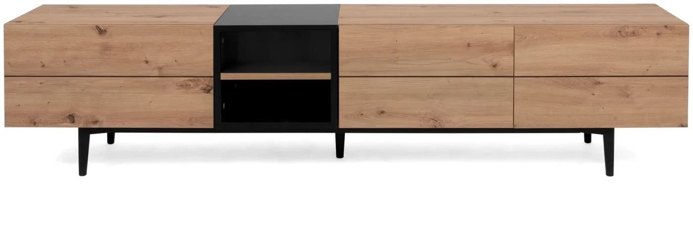 Finori TV-Board Artisan Oak Schwarz mit flexiblem Stauraum - Bild 2
