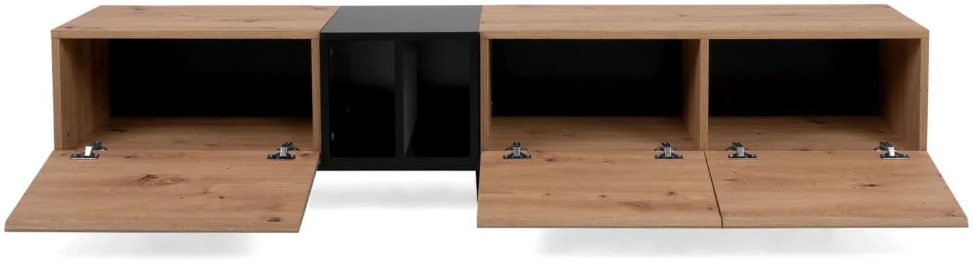 Finori TV-Board Artisan Oak Schwarz mit flexiblem Stauraum - Bild 4