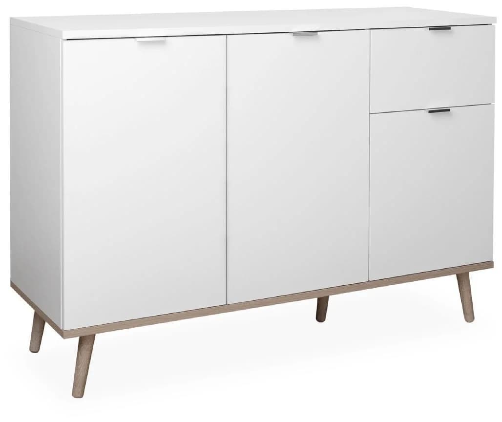 Finori Kommode Weiß Sonoma Eiche Modern Metallgriffe - Bild 2