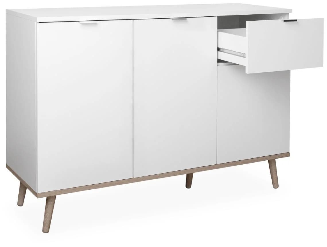 Finori Kommode Weiß Sonoma Eiche Modern Metallgriffe - Bild 3