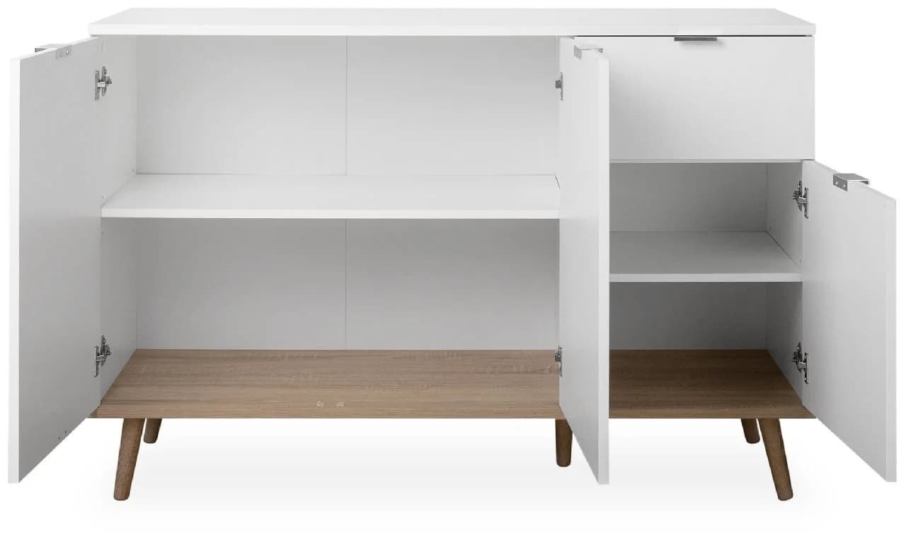Finori Kommode Weiß Sonoma Eiche Modern Metallgriffe - Bild 5
