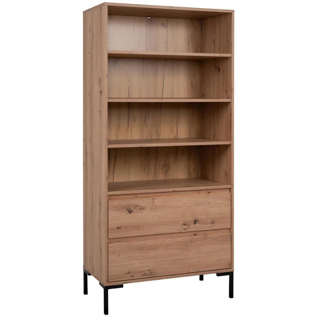 Mid.you Regal Eiche Artisan Holzwerkstoff 2 Schubladen 4 Fächer