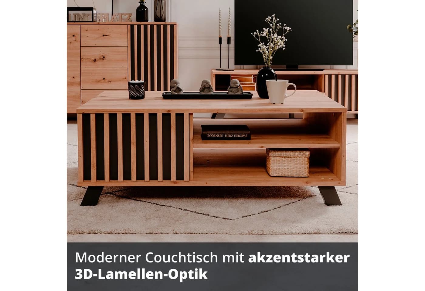 Finori Couchtisch Artisan Oak Anthrazit