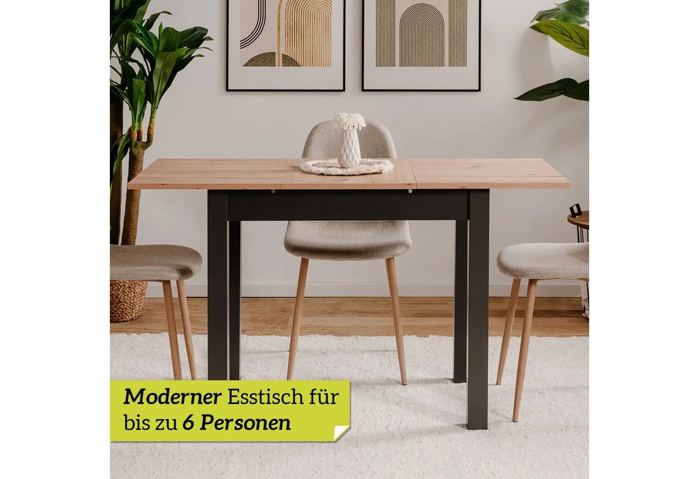 Smart Esstisch Rechteckig Asteiche-Optik Ausziehbar - Bild 3