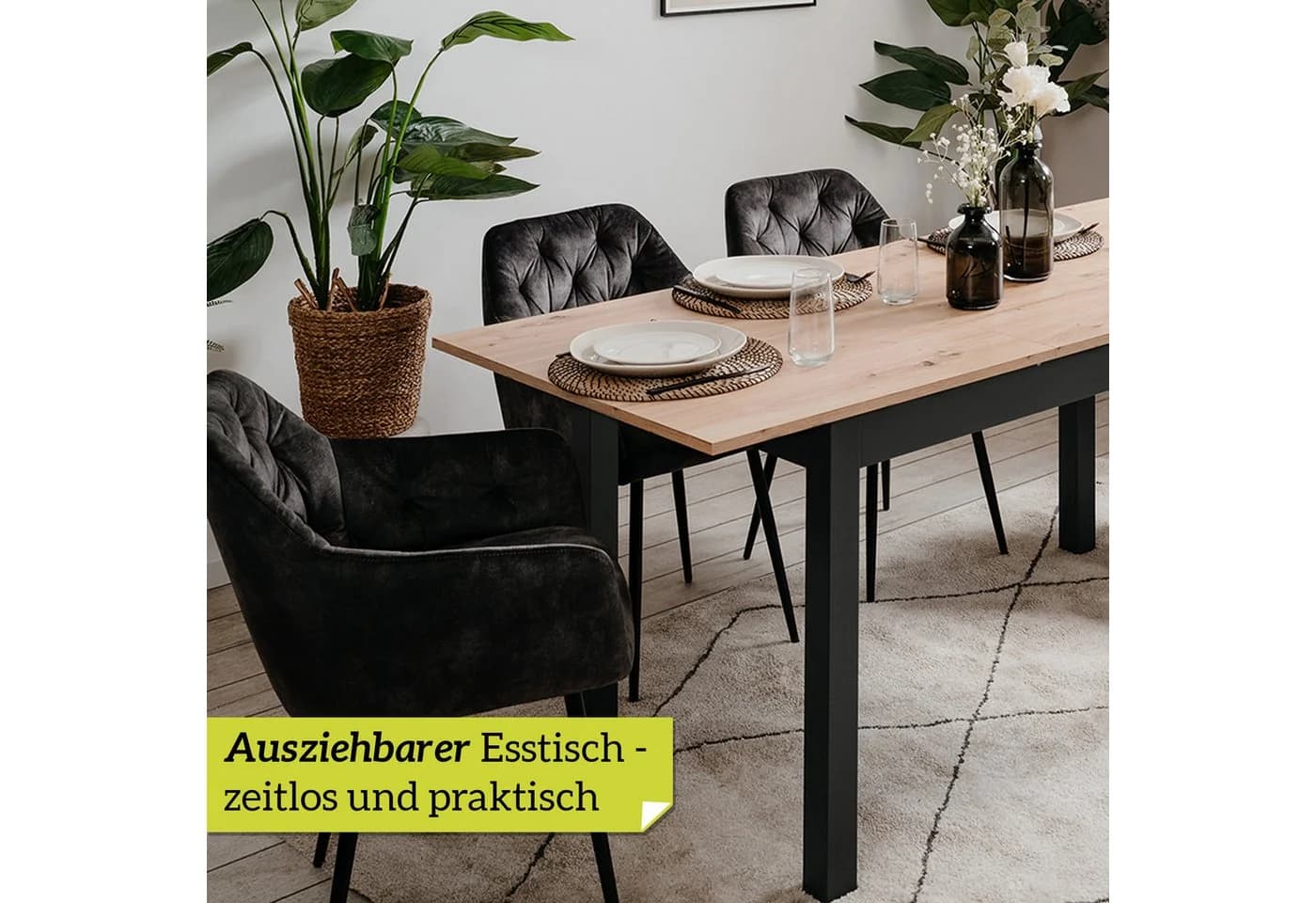 Smart Esstisch Rechteckig Asteiche-Optik Ausziehbar - Bild 5