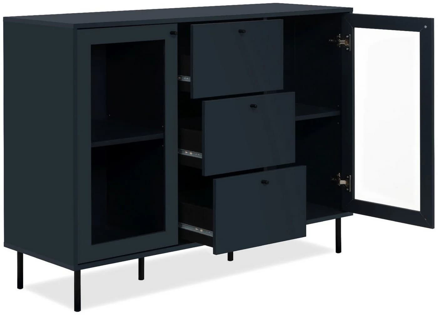 Finori Kommode Navy blau Softclose Modern Höhenverstellbar