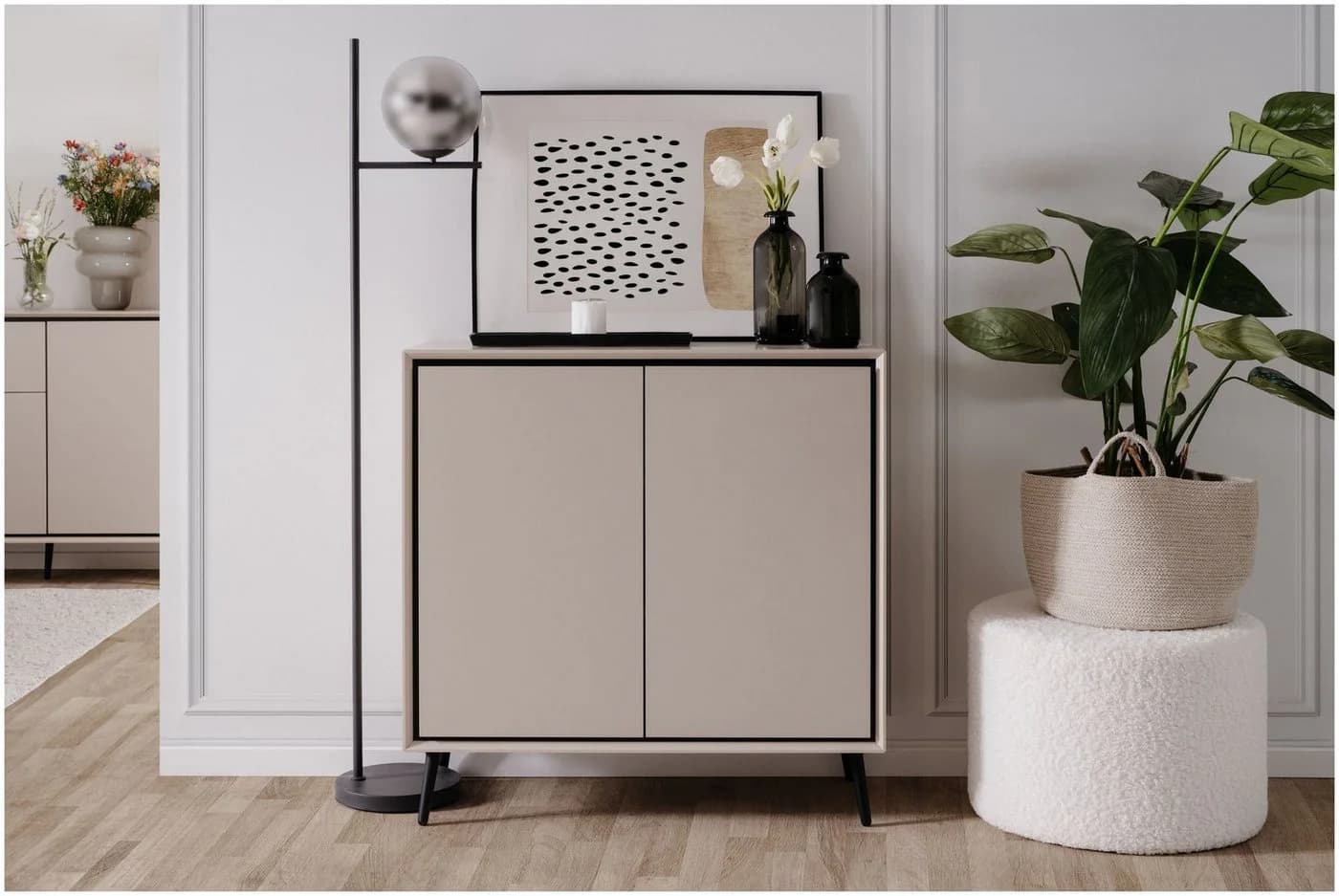 Finori Kommode Sand/Schwarz Modern Softclose - Bild 3