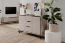 Livetastic Kommode Schwarz Sand Metall 4 Fächer 3 Schubladen Bild 3