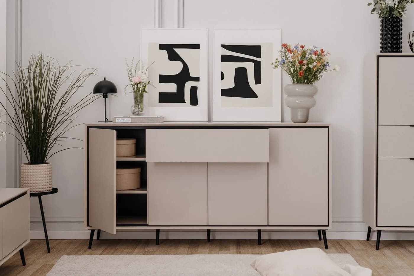Livetastic Sideboard Sand Metall 6 Fächer 1 Schublade - Bild 3